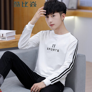 酷比焱 長(zhǎng)袖 男士T恤 811白色 