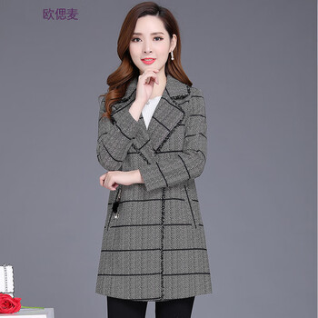 女士翻領(lǐng)短款修身風(fēng)衣