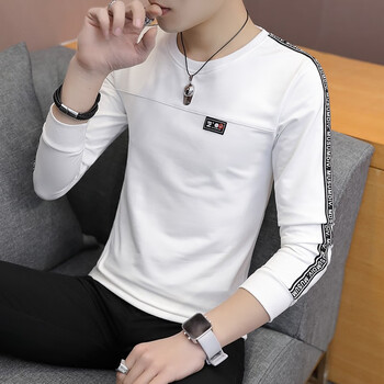 傳奇保羅（CHUANQIBAOLUO） 長(cháng)袖 男士T恤 WE610白色 