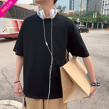森馬（SEnMA） 五分袖 男士T恤 森馬專柜官網(wǎng)正品森馬黑色旗艦店 
