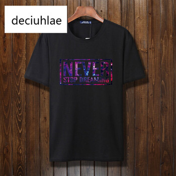 deciuhlae 短袖 男士T恤 黑色-NEVER 