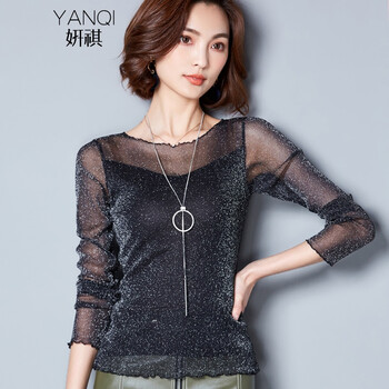 妍祺（YANQI） 鏤空 短袖 T恤 女 圓領(lǐng)