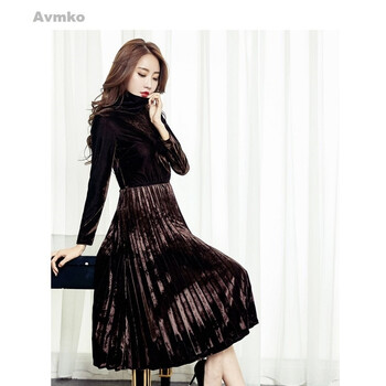 Avmko 純色 褶皺 連衣裙