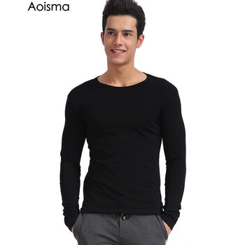 奧司馬（AOSIMA） 長袖 男士T恤 黑色 XL，L，XXL