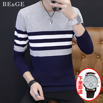 BE&GE 長袖 男士T恤 寶藍色 XL，L，M，XXXL，XXL