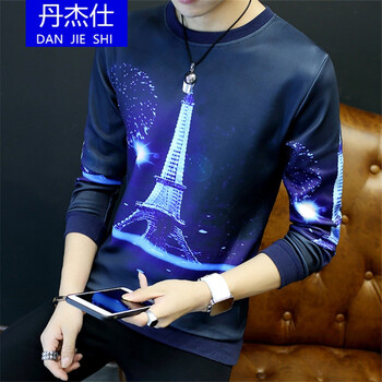 丹杰仕（DAN JIE SHI） 長袖 男士T恤 鐵塔 薄款 XL，L，M