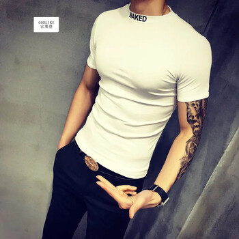 古萊登（GODLIKE） 短袖 男士T恤 高領(lǐng)英文白色 XL，L，XXL，M
