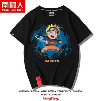 南極人（Nanjiren） 短袖 男士T恤 黑/旋渦鳴人 