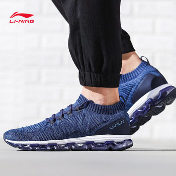 李寧（LI-NING）跑步鞋全掌氣墊-4水手藍(lán)/天堂藍(lán) 39