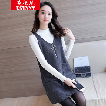 美托尼（USTNNY） 純色 立體裝飾 連衣裙