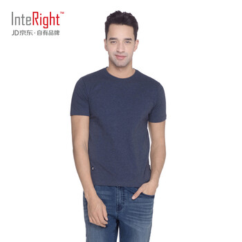 INTERIGHT 短袖 男士T恤 深藍(lán)色 XL，L，M，XXL