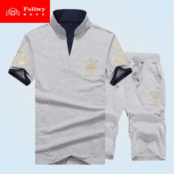 fsliwy 七分袖 男士T恤 02款 灰色 