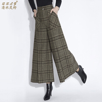 清水靈籽（QSLZ） 中腰 闊腳褲 女 九分褲 休閑褲