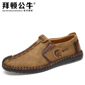 拜頓公牛（BAIDUNGONGNIU）男士602卡其【套腳】 41