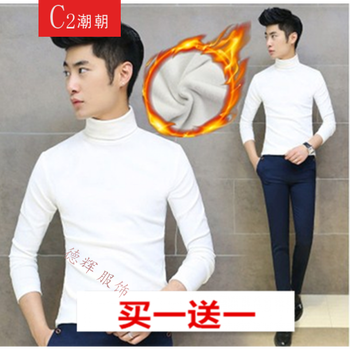 C2潮朝 長袖 男士T恤 加絨高領(lǐng) 白送 加絨高領(lǐng)白 XL，L，XXL，M