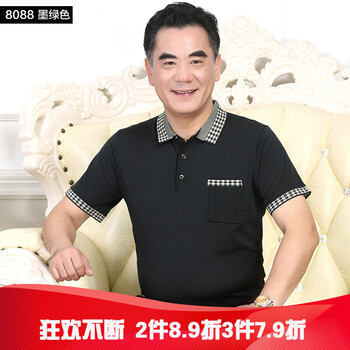 易威（YIVE） 短袖 男士T恤 墨綠色 