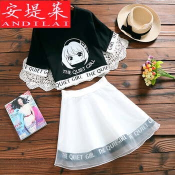 安堤萊 卡通動(dòng)漫 印花，紗網(wǎng) 連衣裙