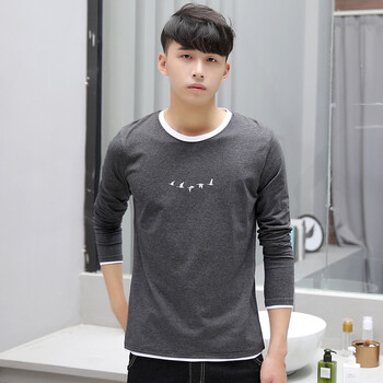 Katiewens 長袖 男士T恤 6901深灰色 XL，L，M，XXL