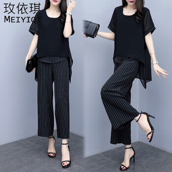 玫依琪（MEIYIQI） 條紋 拼接 連衣裙