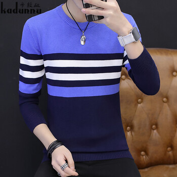 卡敦奴（kadunnu） 長(zhǎng)袖 男士T恤 彩藍(lán) XL，L，XXL，XXXL，加大，M