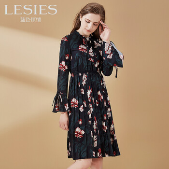 LESIES 大花 印花 連衣裙