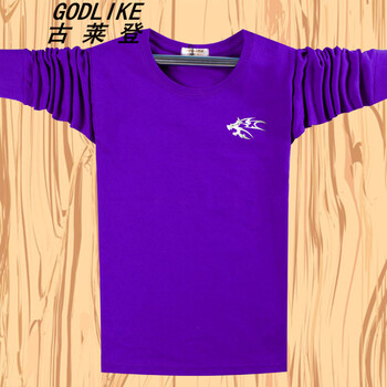 古萊登（GODLIKE） 長(cháng)袖 男士T恤 紫色小狼頭 