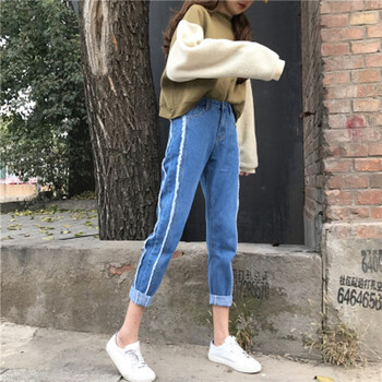 鑫爾帝（XINERDI） 高腰 鉛筆褲/小腳褲 女 九分褲 牛仔褲
