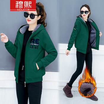 穆熙（MOUCCR） 連帽 長(zhǎng)袖 女 短外套 拉鏈，帶帽