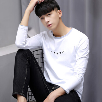 Katiewens 長(cháng)袖 男士T恤 6901白色 XL，L，XXL，M