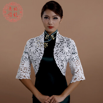 逸福（efu） 立領(lǐng) 五分袖 女 短外套 鏤空，蕾絲