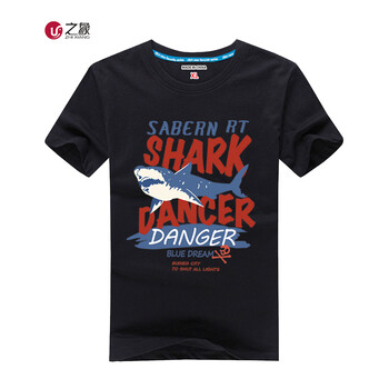 之象 短袖 男士T恤 SHARK 黑色 