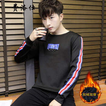 費(fèi)洛仕（FIOOSU） 長袖 男士T恤 607黑色 XL，L，M，XXL，XXXL