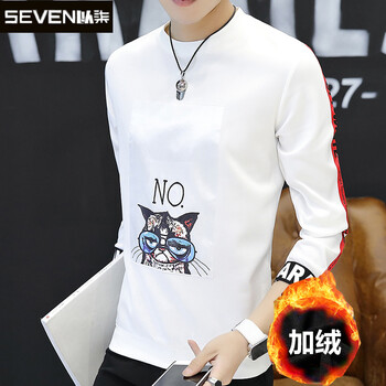 以柒 長袖 男士T恤 龍貓白色 XL，L，M，XXL，XXXL