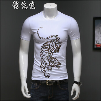 管先生 短袖 男士T恤 9310白色 XL，L，XXL，加大，XXXL，M