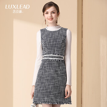 洛詩琳（LUXLEAD）  流蘇，拼接，撞色 連衣裙