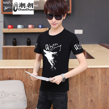C2潮朝（C2 CHAO CHAO） 短袖 男士T恤 黑色 XL，L，M，XXXL，XXL