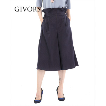 GIVORS 高腰 闊腳褲 女 七分褲 休閑褲