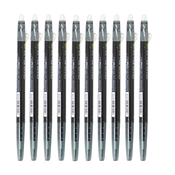 日本百乐（PILOT）子弹头按动可擦笔热可擦中性笔 黑色 0.38mm 10支装 LFBS-18UF原装进口