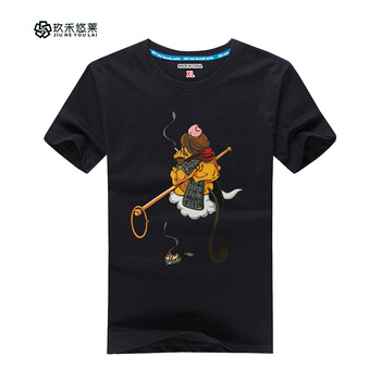 玖禾悠萊 短袖 男士T恤 悟空 黑色 