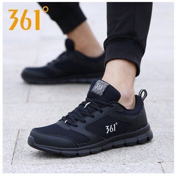 361度跑步鞋烏黑色/銀色 