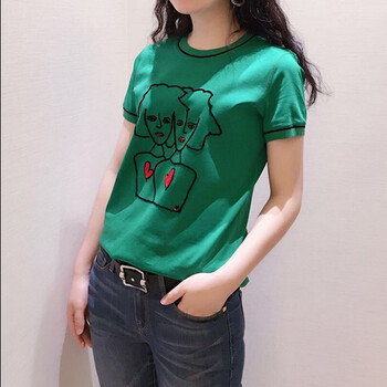 簡(jiǎn)哥弟婭 3D，印花 短袖 T恤 女 圓領(lǐng)