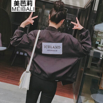 美芭莉（MEIBALI） 圓領(lǐng) 長袖 女 短外套 