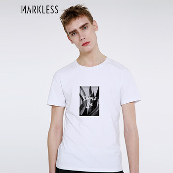 MARKLESS 短袖 男士T恤 白色simple-life4 XL，L，XXL，M，XXXL
