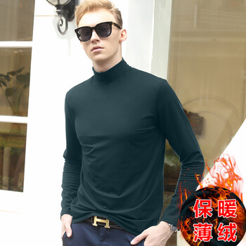 奧德里奇（Aodeliqi） 長袖 男士T恤 墨綠加絨 XL，L，M，XXXL，XXL