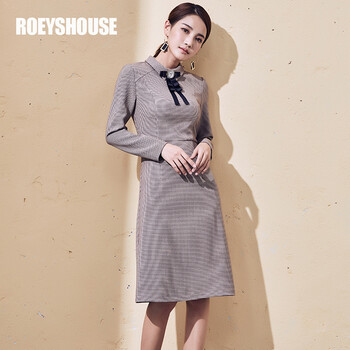 Roey s house 千鳥(niǎo)格 拉鏈 連衣裙