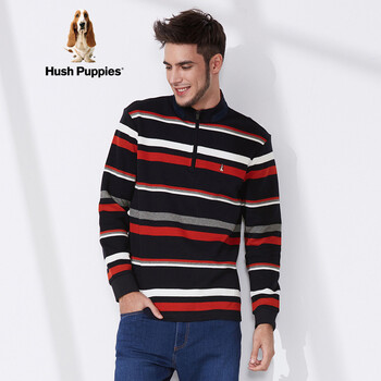 Hush Puppies 長(zhǎng)袖 男士T恤 深藍(lán) 