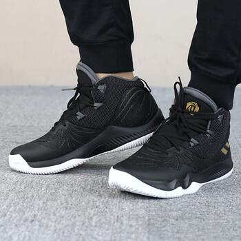 阿迪達(dá)斯（Adidas）籃球鞋2018春新款羅斯戰(zhàn)靴CQ0203 黑底金標(biāo) 40