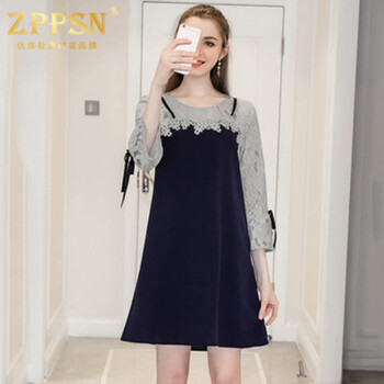ZPPSN  拼接，鏤空 連衣裙