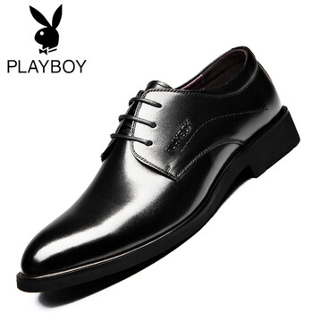 花花公子（PLAYBOY）男士系帶黑色 40