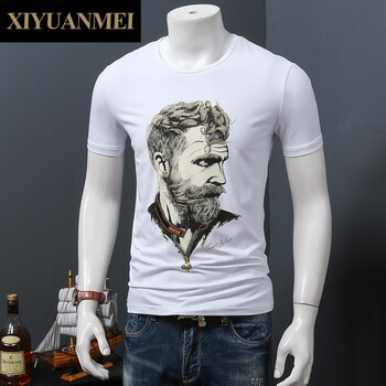 西原美 短袖 男士T恤 白色 L